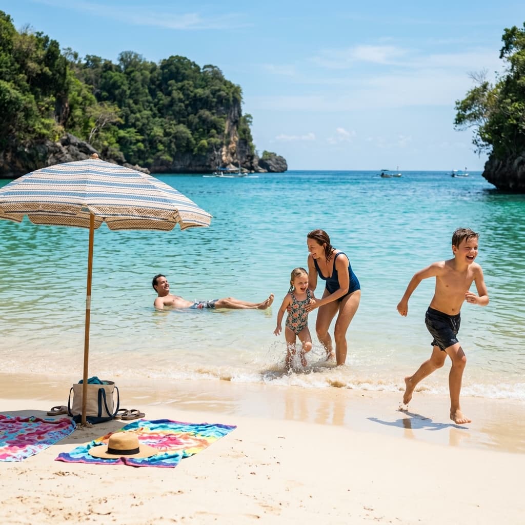 Family beach day at Bingin